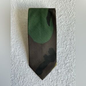 Camouflage Print Green and Brown Men's Tie